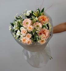 Букет с розой, Герберой, гортензией 0205