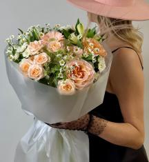 Букет с розой, Герберой, гортензией 0205