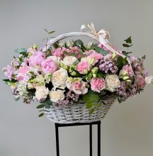 Корзина с цветами "Розовое счастье"